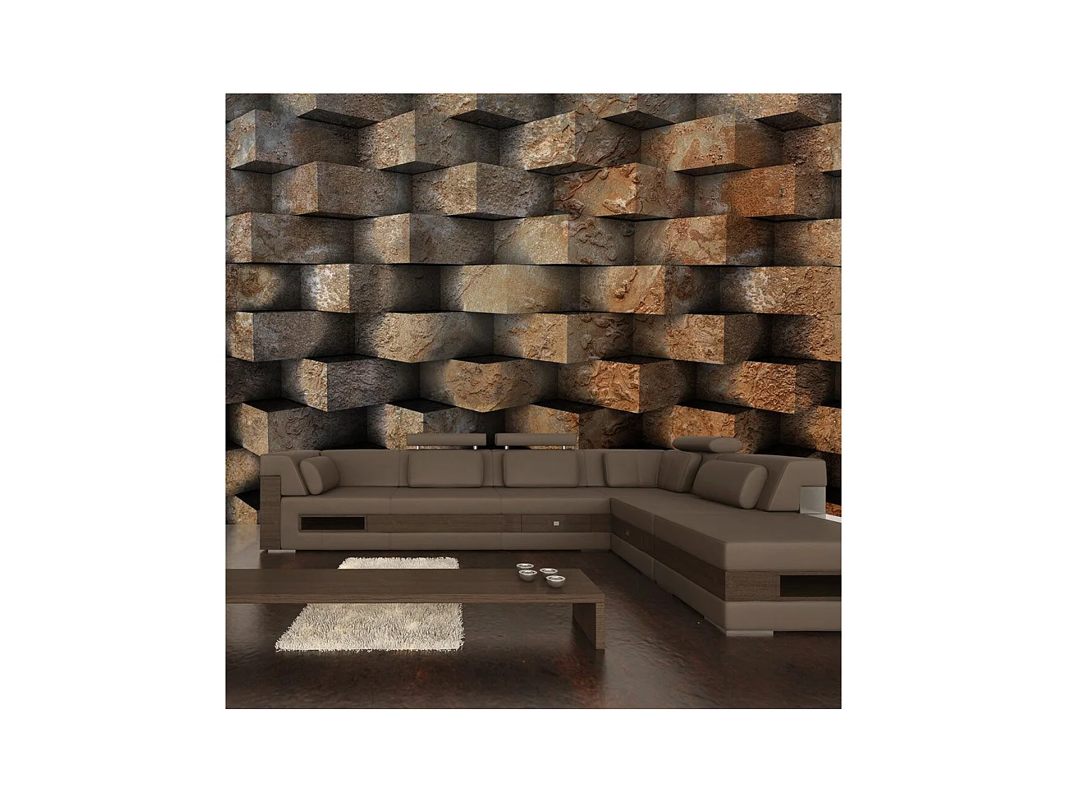 Papier Peint "Entrelacs de Brique" 210 x 300 cm