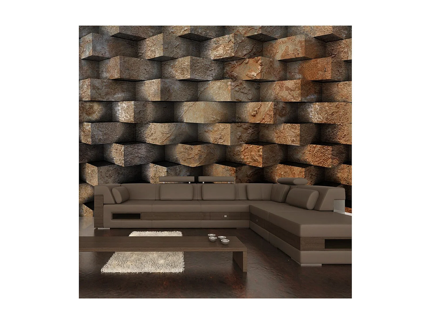 Papier Peint "Entrelacs de Brique" 210 x 300 cm