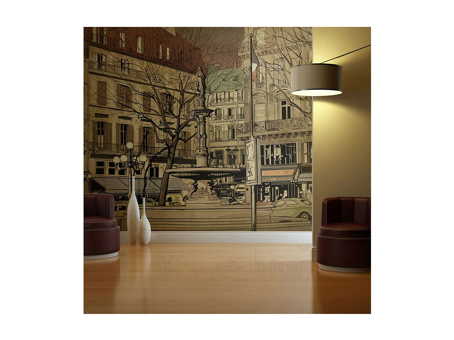 Papier Peint "Parisian Fountain" 154 x 200 cm