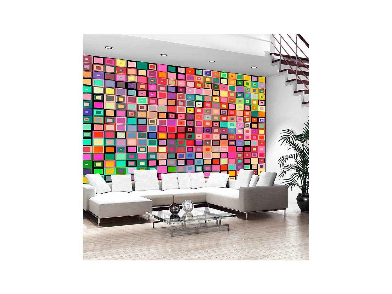 Papier Peint "Colourful Boxes" 245 x 350 cm