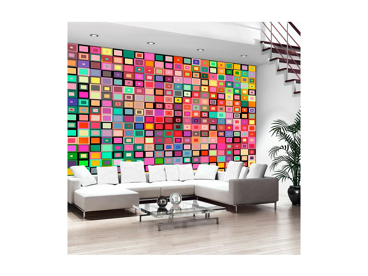 Papier Peint "Colourful Boxes" 245 x 350 cm