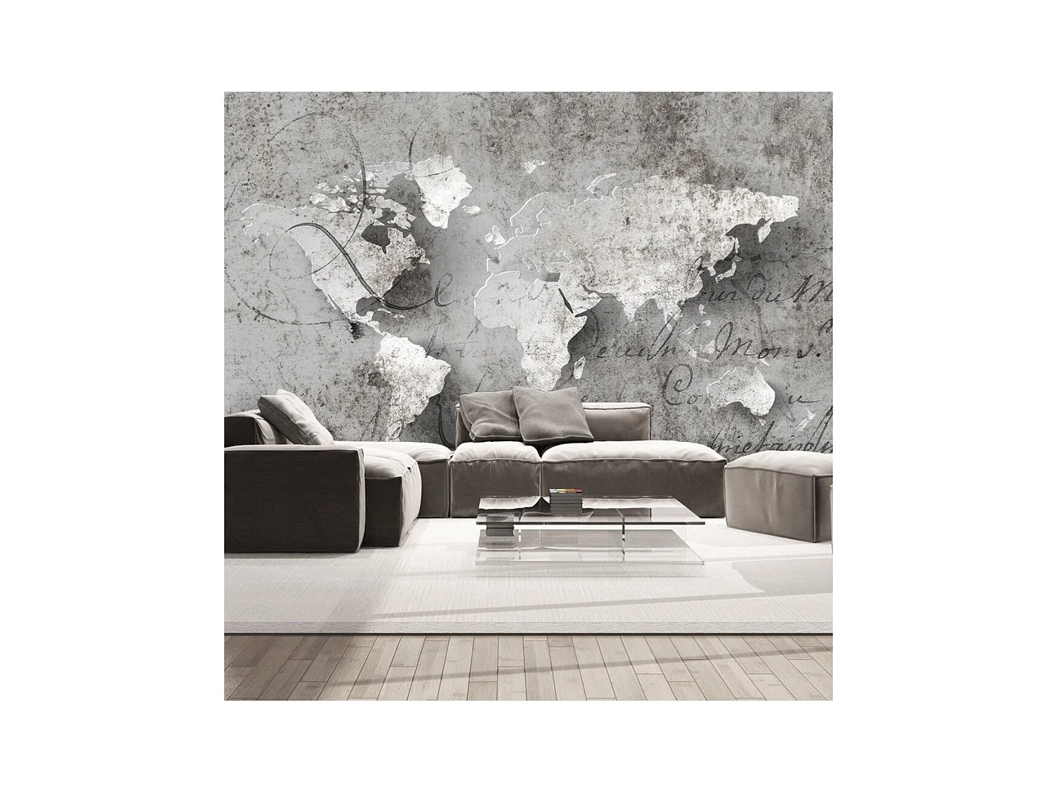 Papier Peint "Map & Letter" 210 x 300 cm