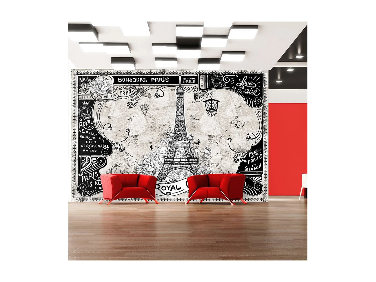 Papier Peint "Bonjour Paris" 140 x 200 cm