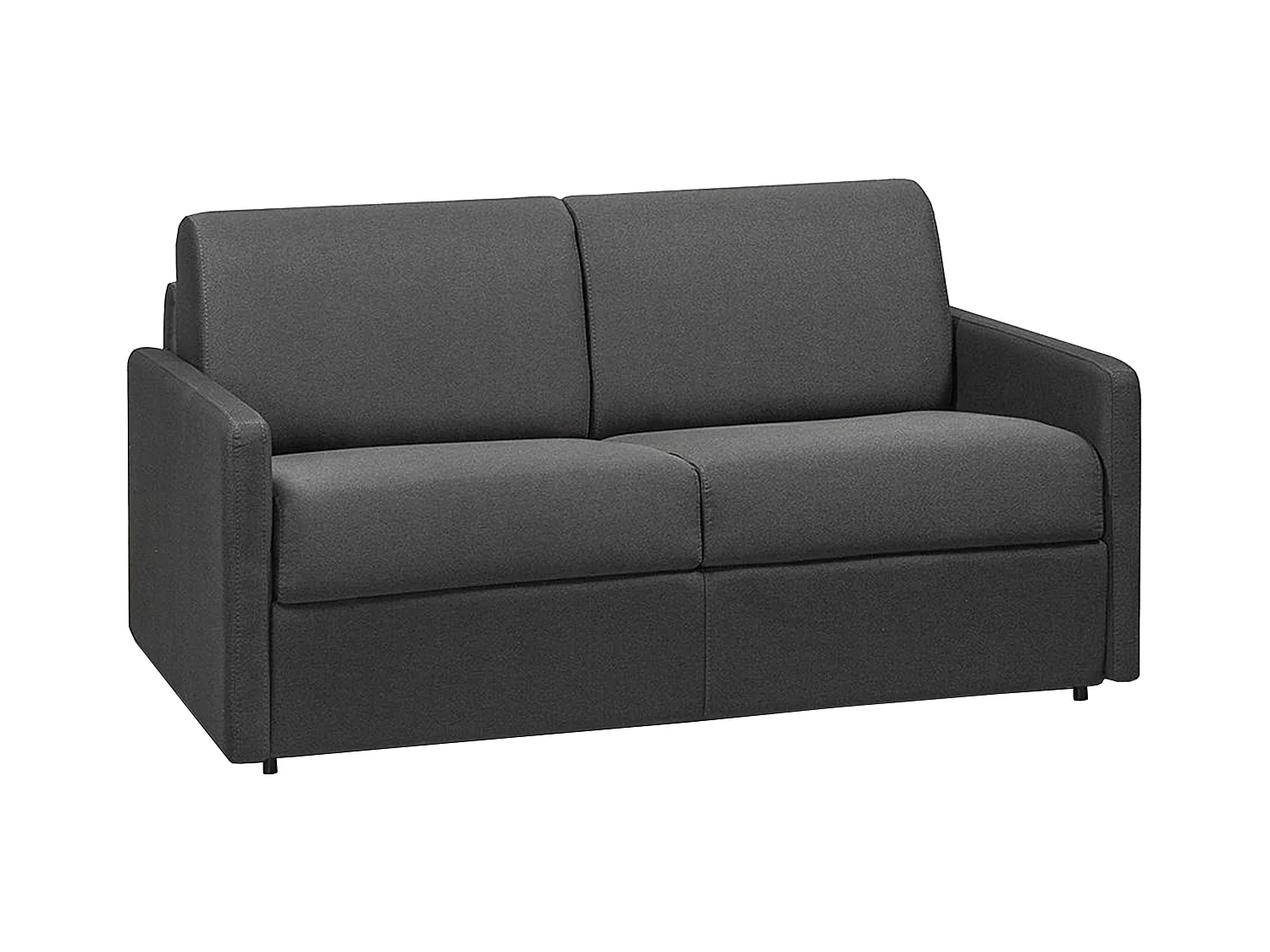 Canapé 2 places convertible express en tissu gris - Couchage 120 cm - Matelas 18 cm CALIFE