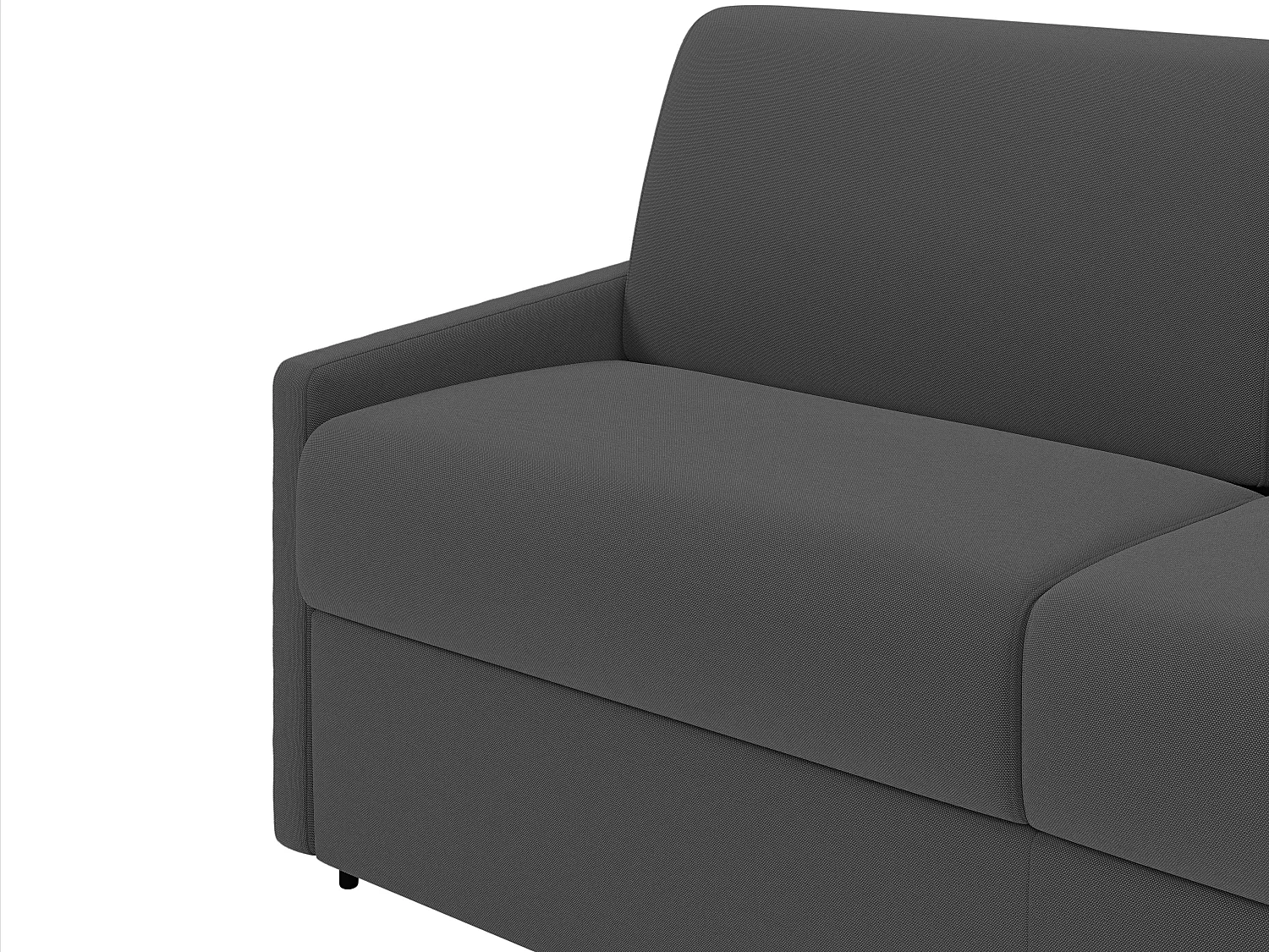 Canapé 3 places  convertible express en tissu gris - Couchage 140 cm - Matelas 22 cm avec mémoire de forme CALIFE