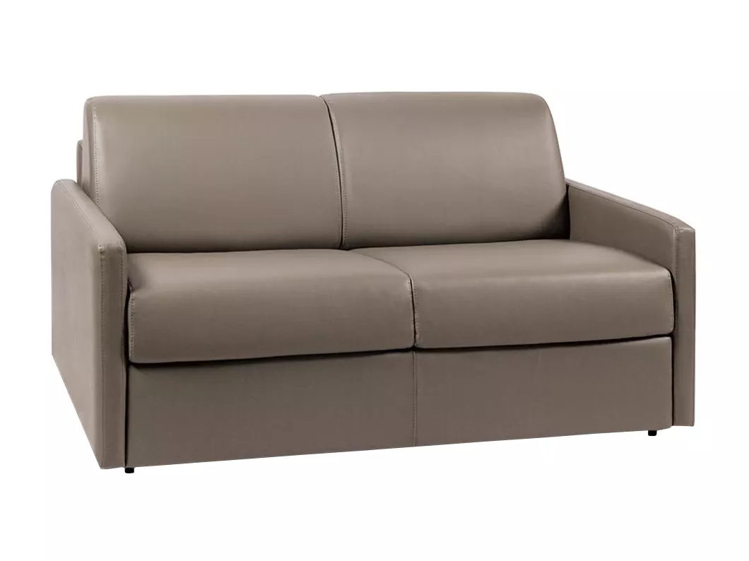 Kauf Unique Schlafsofa 2-Sitzer - Liegefläche: 120 cm - Matratzenhöhe: 18 cm - Kunstleder - Taupe - CALIFE