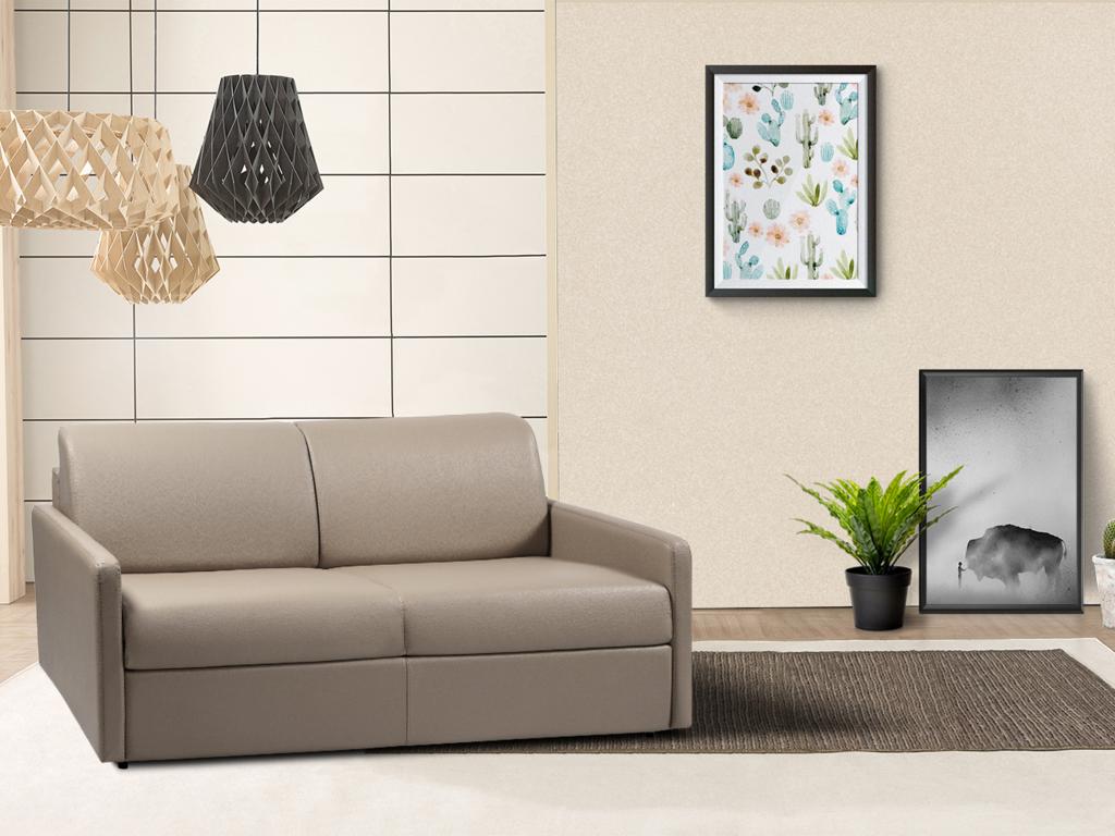 Schlafsofa 3-Sitzer - Liegefläche: 140 cm - Matratzenhöhe: 18 cm - Kunstled günstig online kaufen