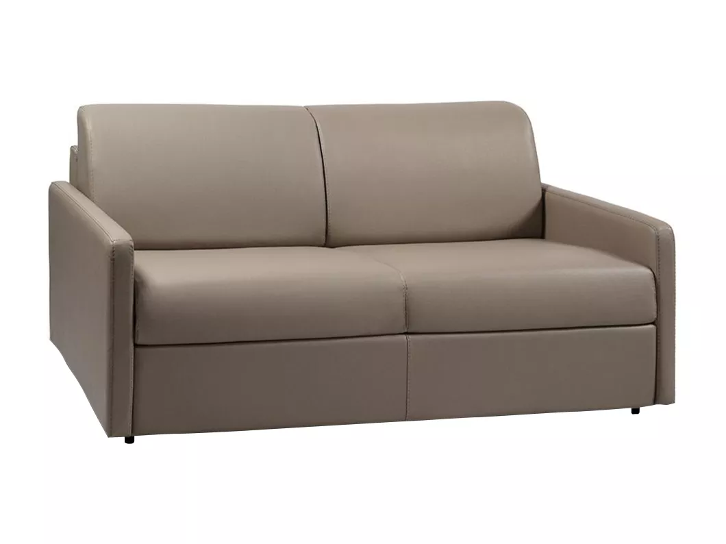 Kauf Unique Schlafsofa 3-Sitzer - Liegefläche: 140 cm - Matratzenhöhe: 22 cm - Kunstleder - Taupe - CALIFE