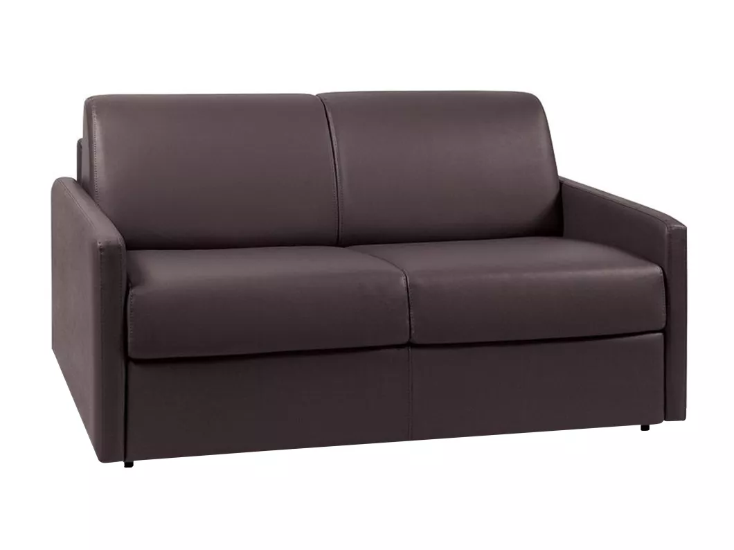 Kauf Unique Schlafsofa 2-Sitzer - Liegefläche: 120 cm - Matratzenhöhe: 18 cm - Kunstleder - Braun - CALIFE