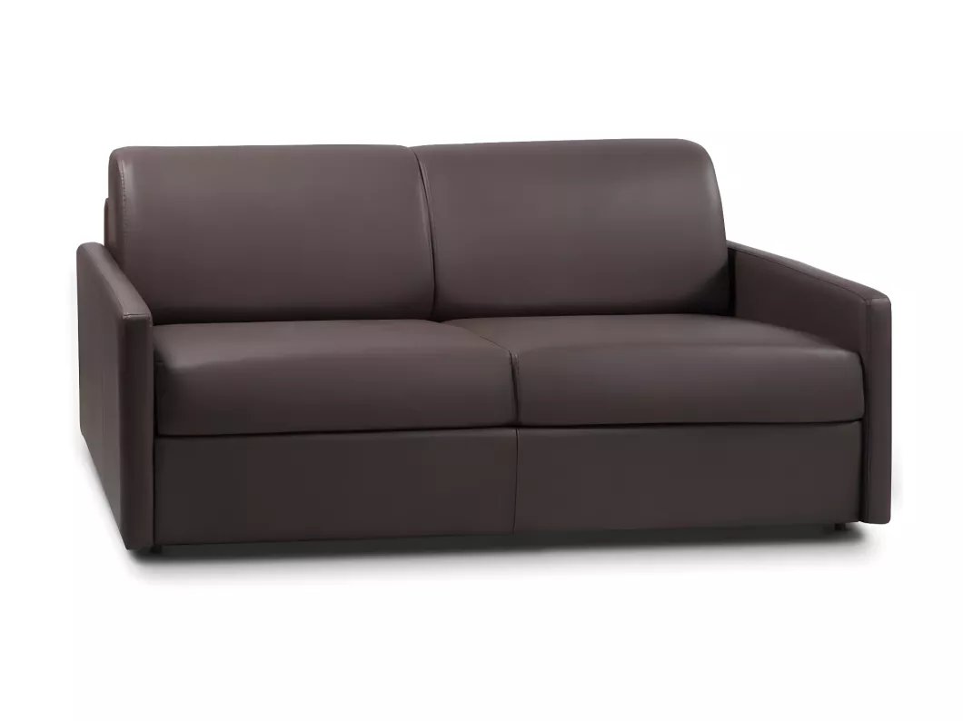 Kauf Unique Schlafsofa 3-Sitzer - Liegefläche: 140 cm - Matratzenhöhe: 18 cm - Kunstleder - Braun - CALIFE