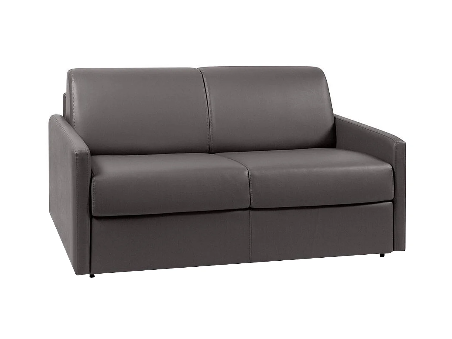 Divano letto 2 posti a ribalta in similpelle Grigio - Larghezza Materasso 120 cm - Spessore da 18 cm - CALIFE