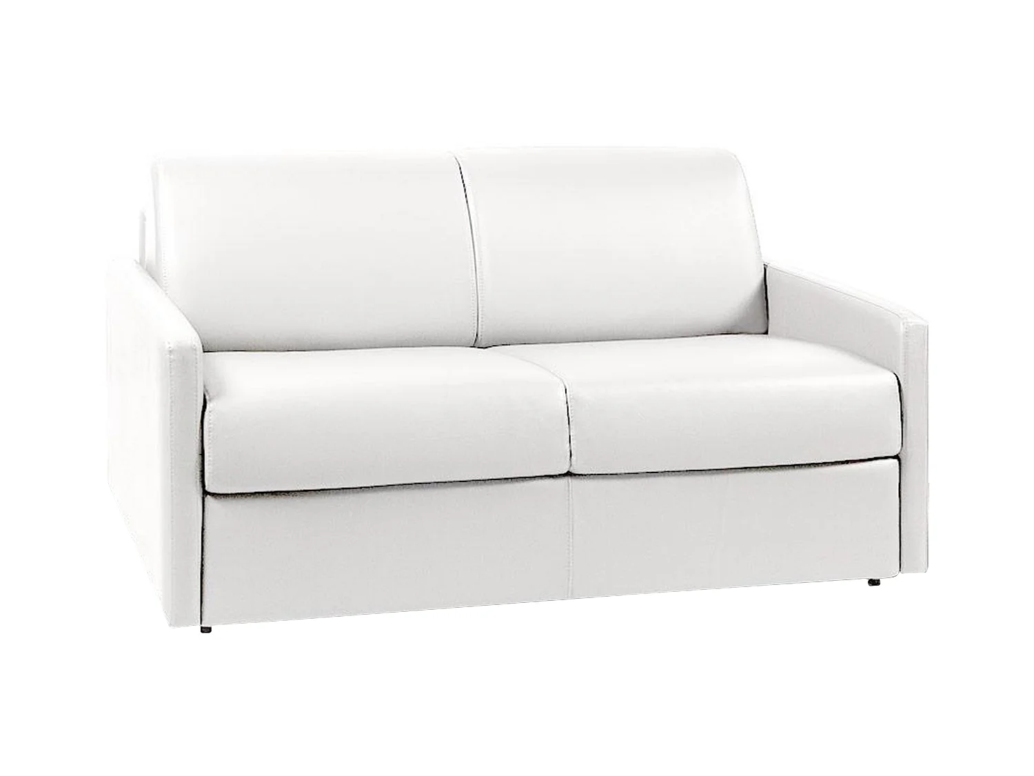 Schlafsofa 2-Sitzer - Liegefläche: 120 cm - Matratzenhöhe: 18 cm - Kunstleder - Weiß - CALIFE