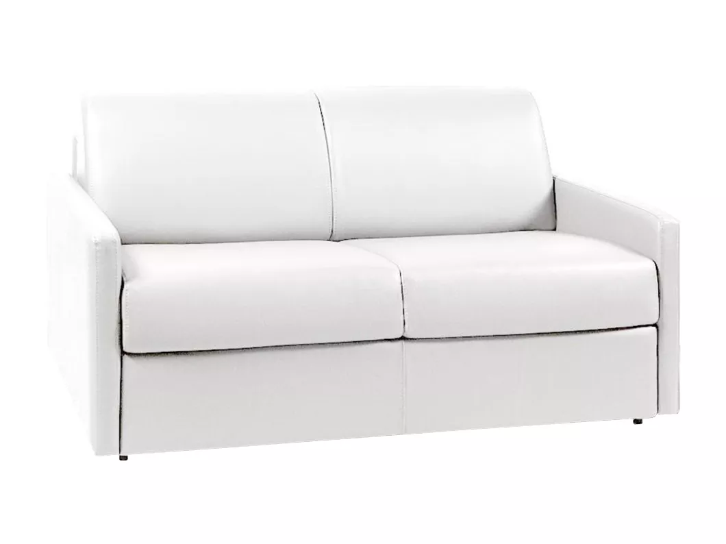 Kauf Unique Schlafsofa 2-Sitzer - Liegefläche: 120 cm - Matratzenhöhe: 22 cm - Kunstleder - Weiß - CALIFE