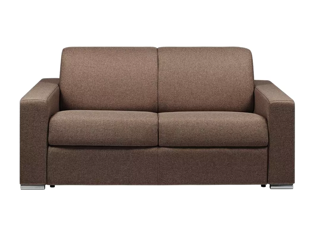 Kauf Unique Schlafsofa 2-Sitzer - Liegefläche: 120 cm - Matratzenhöhe: 14 cm - Stoff - Braun - CALITO