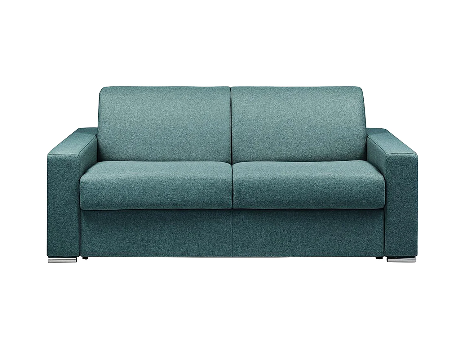 Sofá cama de apertura rápida 3 plazas de tela CALITO - Azul - Cama 140 cm - Colchón 14 cm