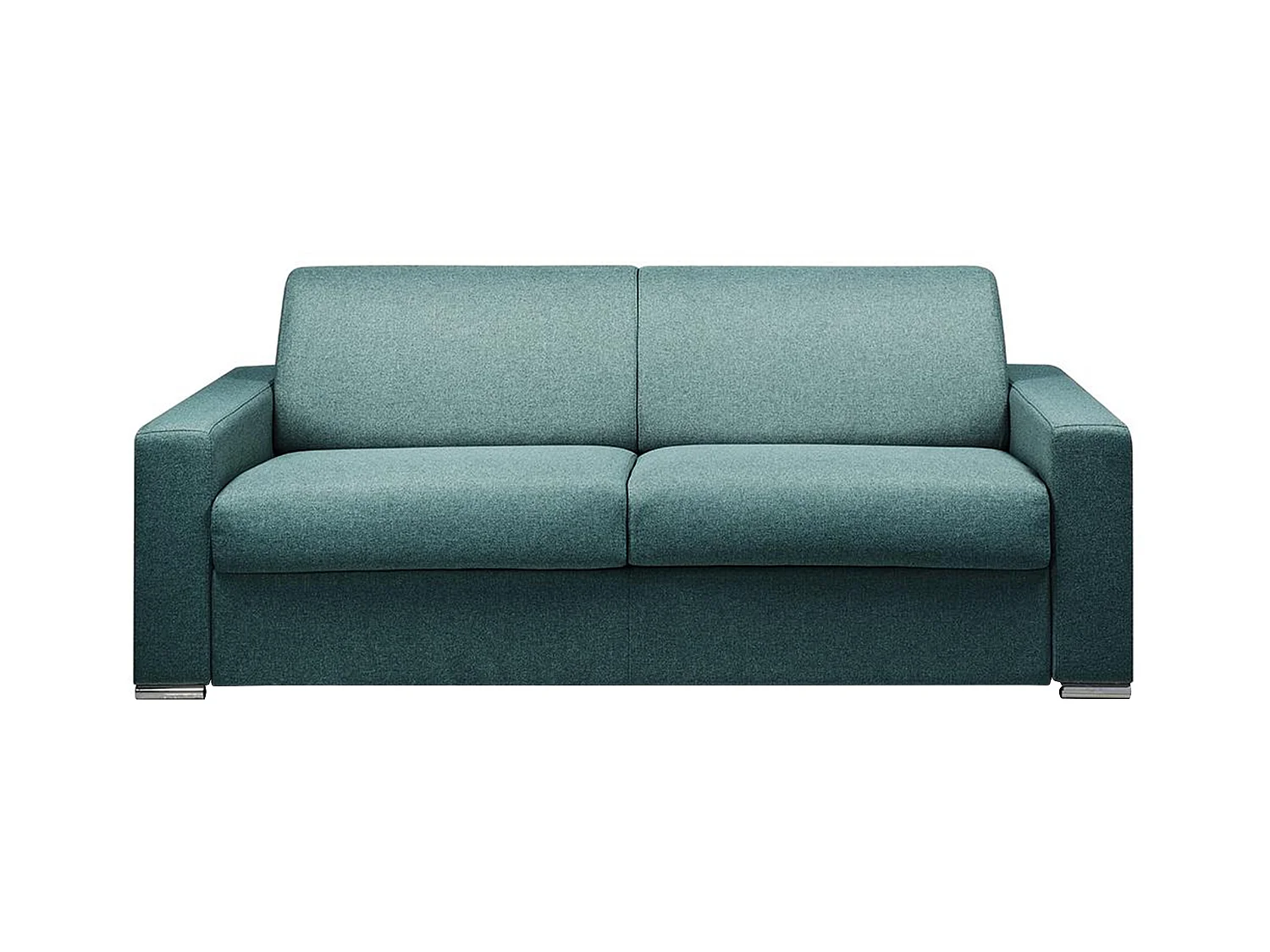 Sofá cama de apertura rápida 4 plazas de tela CALITO - Azul - Cama 160 cm - Colchón 14 cm