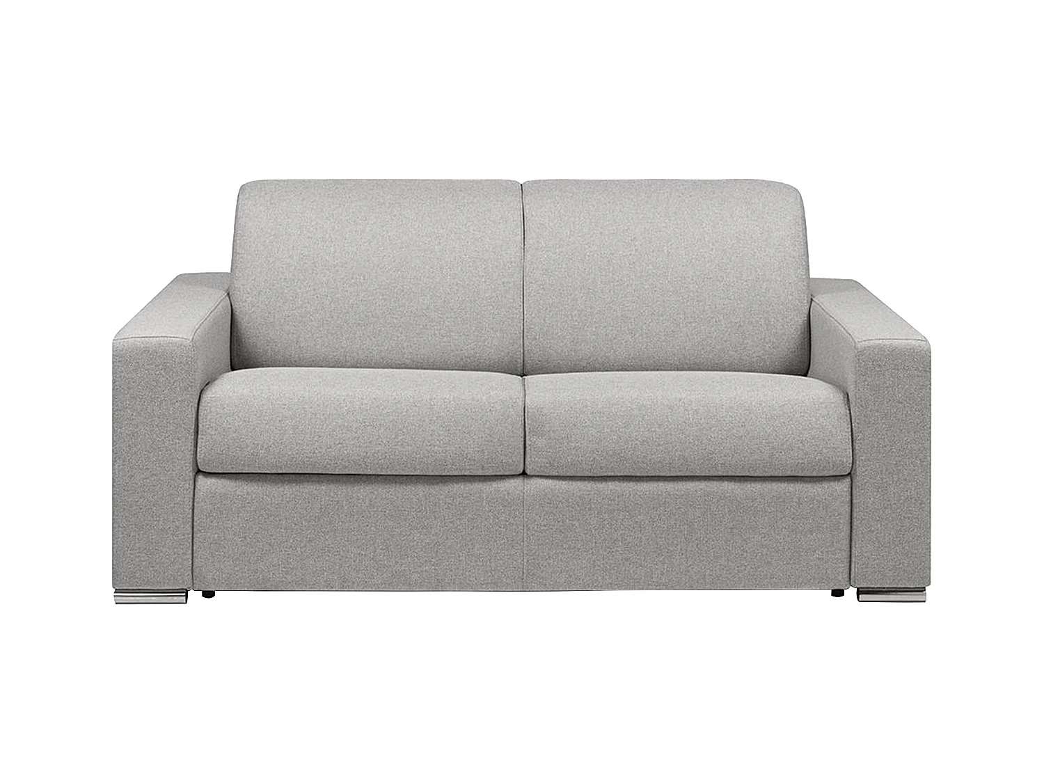 Canapé 2 places convertible express en tissu gris - Couchage lattes larges 120 cm - Matelas 14 cm CALITO