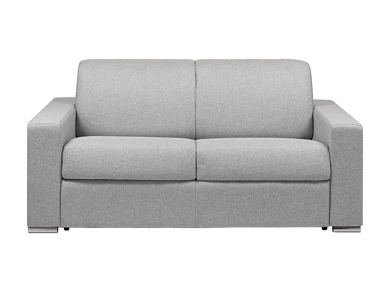 Express-tweezitsslaapbank van stof CALITO - Grijs - Bed 120  cm - Matras 14 cm