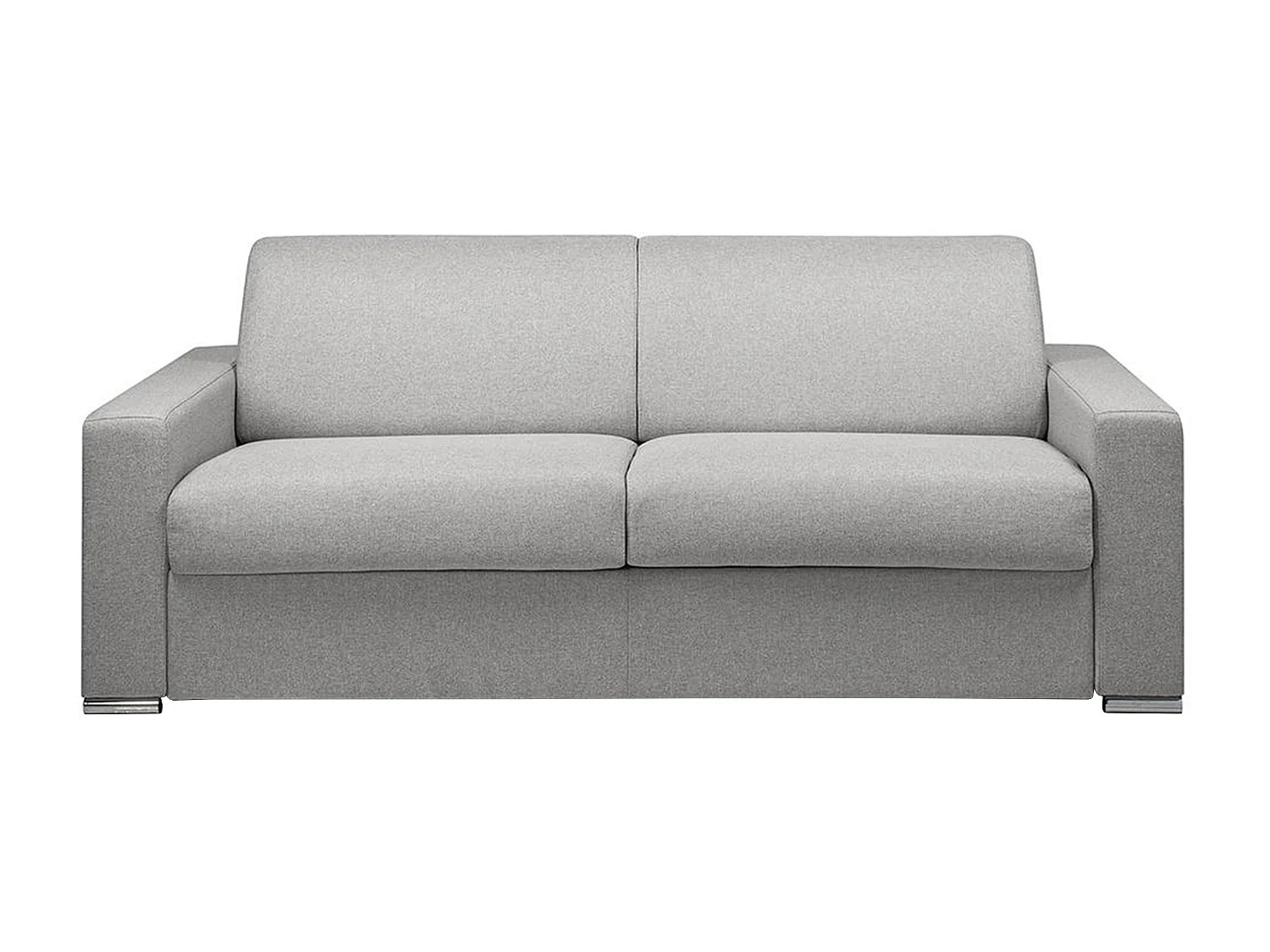 Canapé 4 places convertible express en tissu gris - Couchage lattes larges 160 cm - Matelas 14 cm CALITO