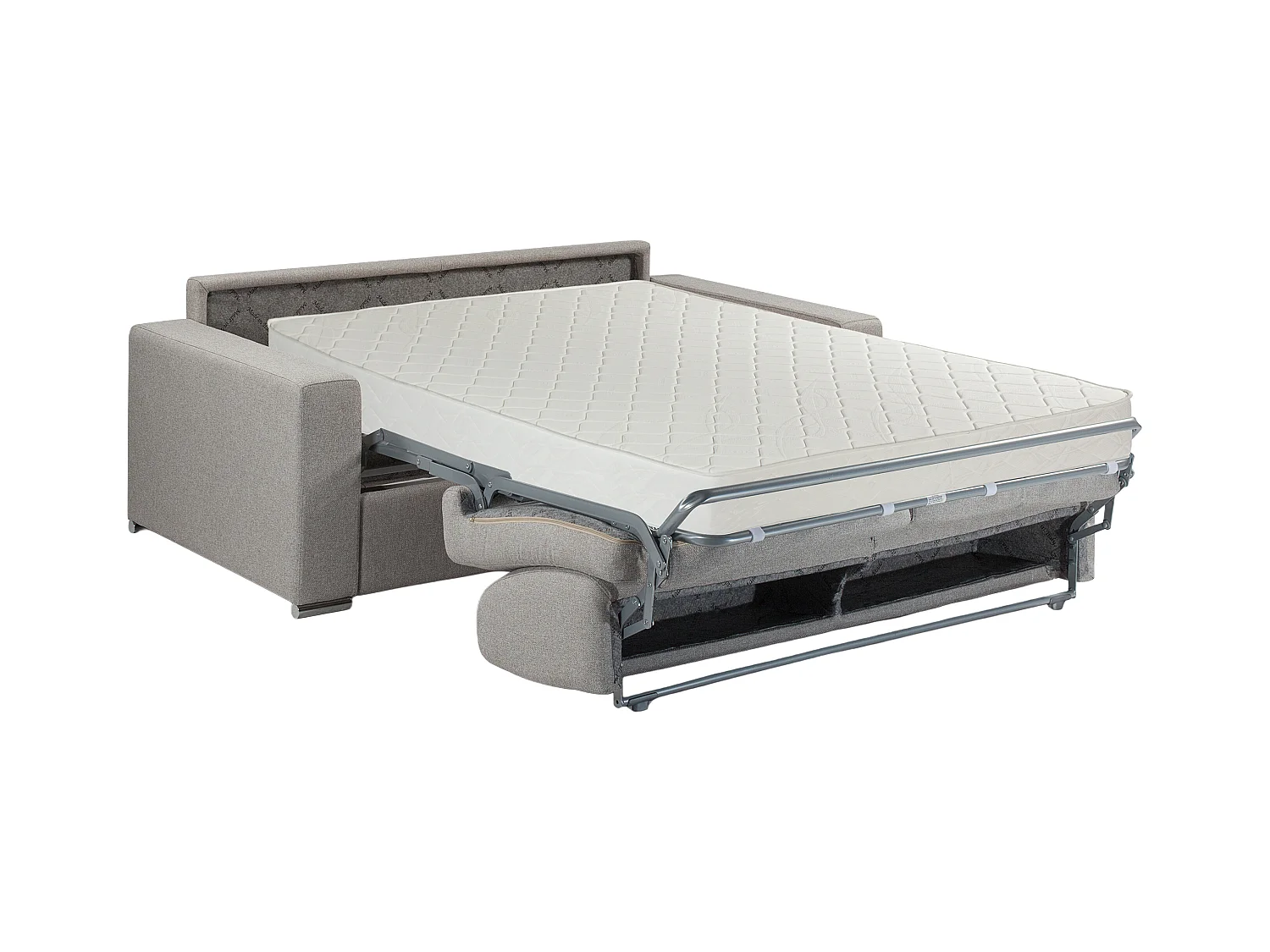 Divano letto 4 posti a ribalta in Tessuto Grigio - Larghezza Materasso 160 cm - Spessore 18 cm - CALITO