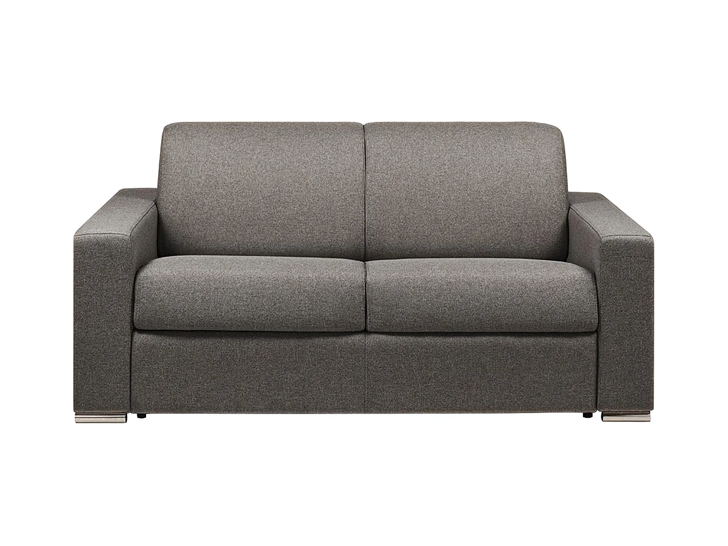 Sofá cama de apertura rápida 2 plazas de tela CALITO - Antracita - Cama 120 cm - Colchón 14 cm