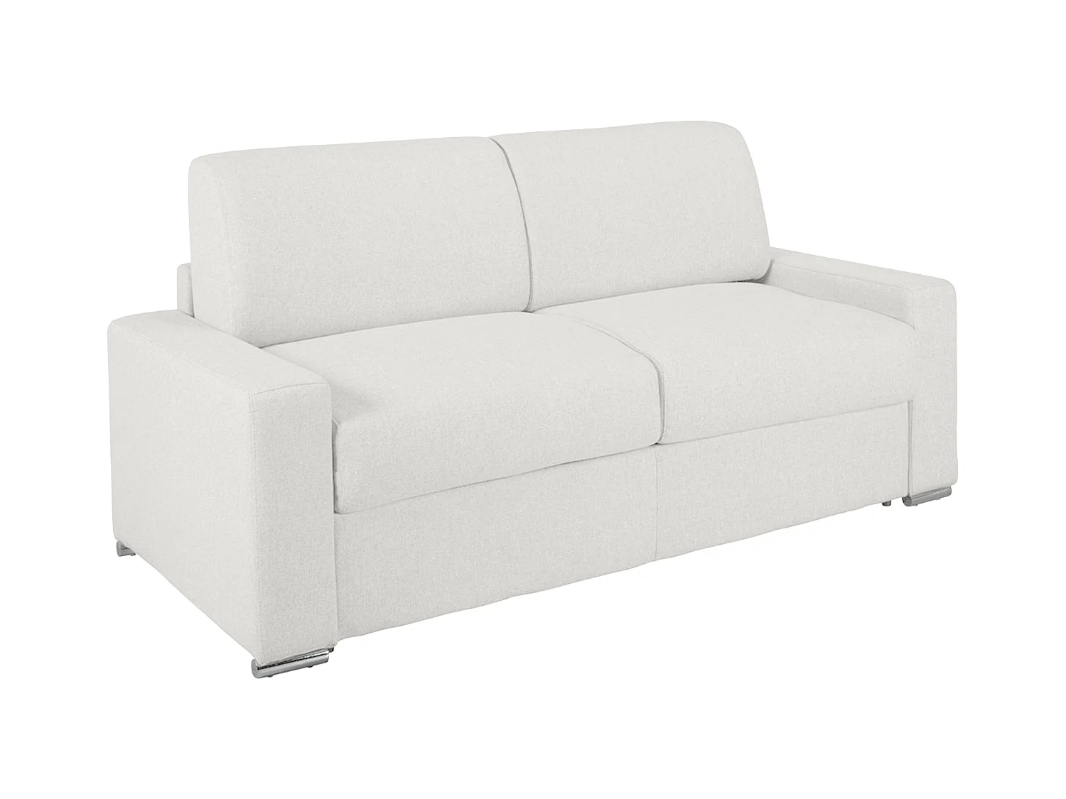 Canapé 4 places convertible express en simili blanc - Couchage lattes larges 160 cm - Matelas 14 cm CALITO
