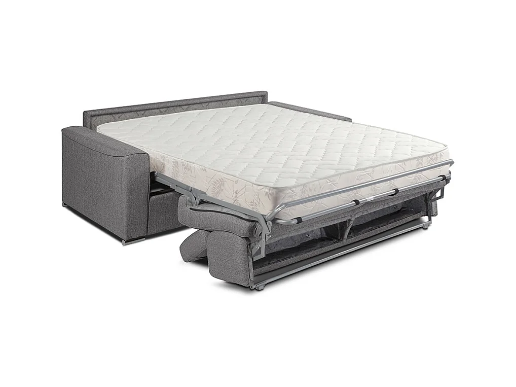 Canapé 4 places convertible express en tissu beige - couchage 160 cm - Matelas 18 cm VIZIR