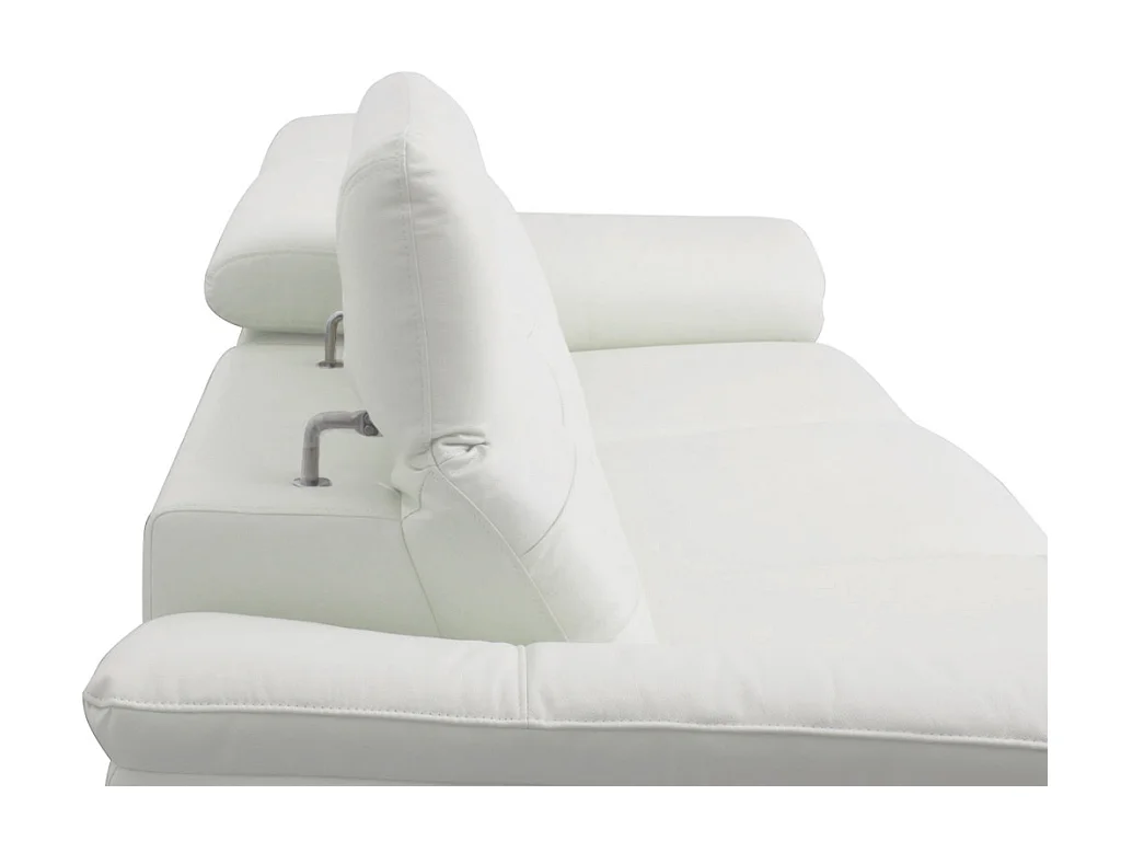 Divano angolare relax elettrico in pelle di bufalo Bianco - Angolo a sinistra - LISMORE