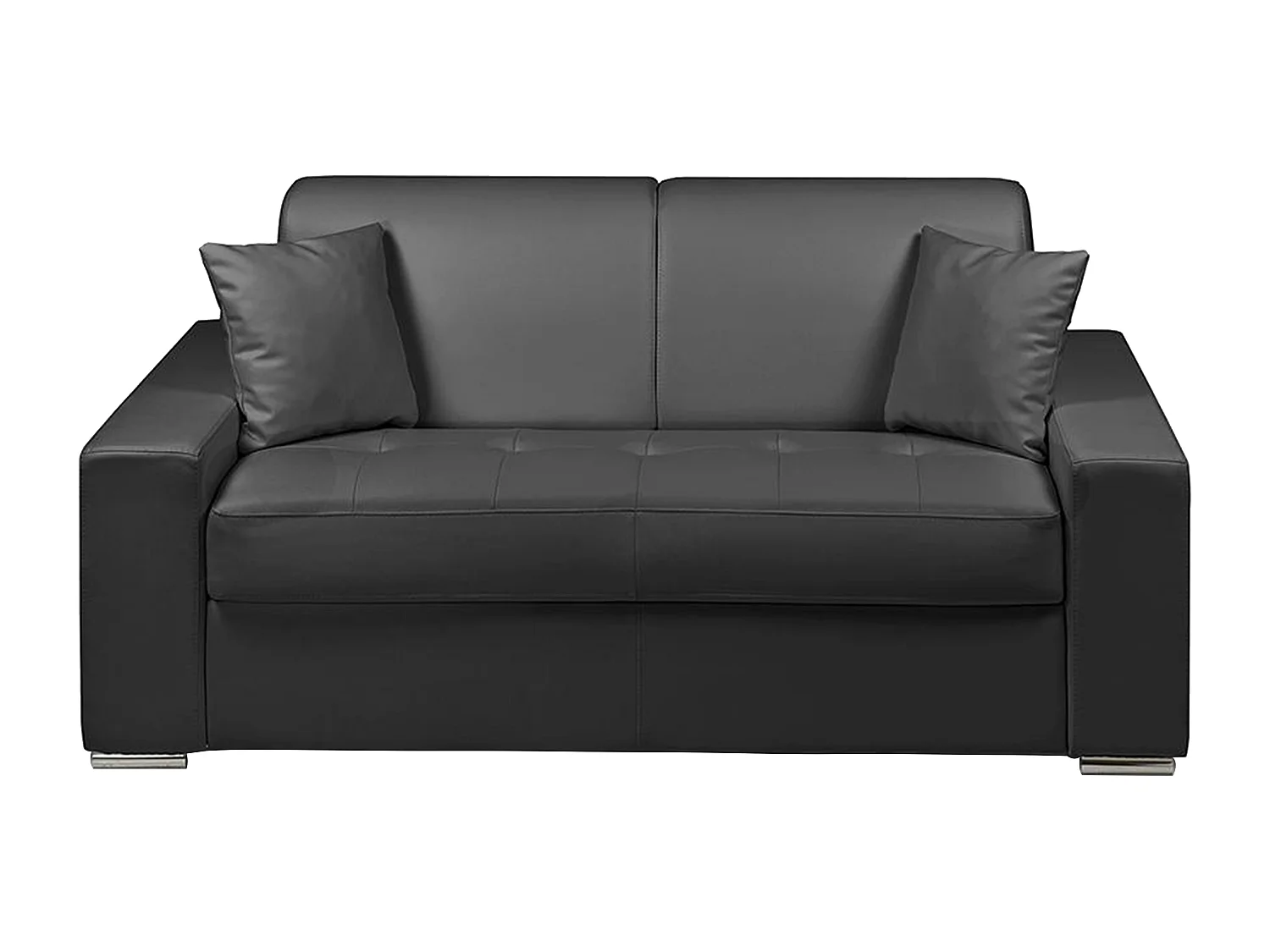 Canapé 2 places convertible express en simili EMIR - Noir - Couchage 120 cm - Matelas 18 cm