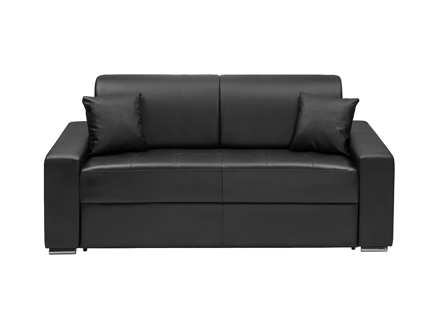 Sofá de 3 lugares rapidamente convertível em cama em pele sintética  Preto - Cama de 140cm e Colchão de 18 cm - EMIR