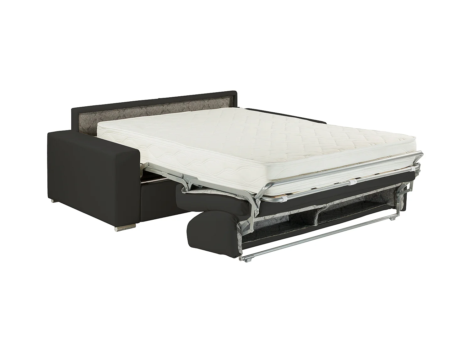 Divano letto 3 posti a ribalta in similpelle Nero - Larghezza Materasso 140 cm memory foam - Spessore 22 cm - EMIR