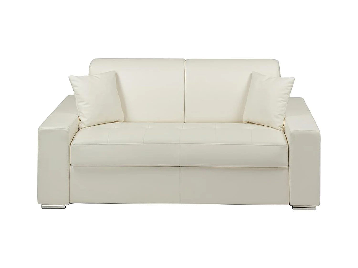 Schlafsofa 2-Sitzer - Liegefläche: 120 cm - Matratzenhöhe: 14 cm - Kunstleder - Weiß - EMIR