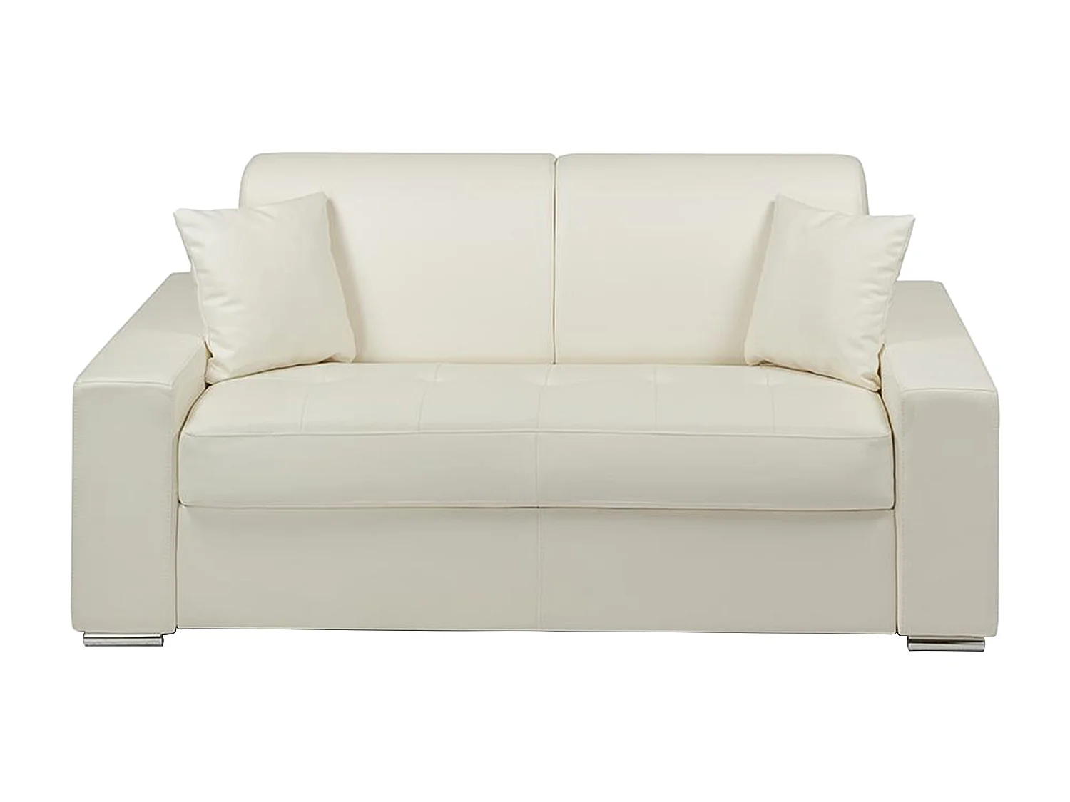 Schlafsofa 2-Sitzer - Liegefläche: 120 cm - Matratzenhöhe: 14 cm - Kunstleder - Weiß - EMIR