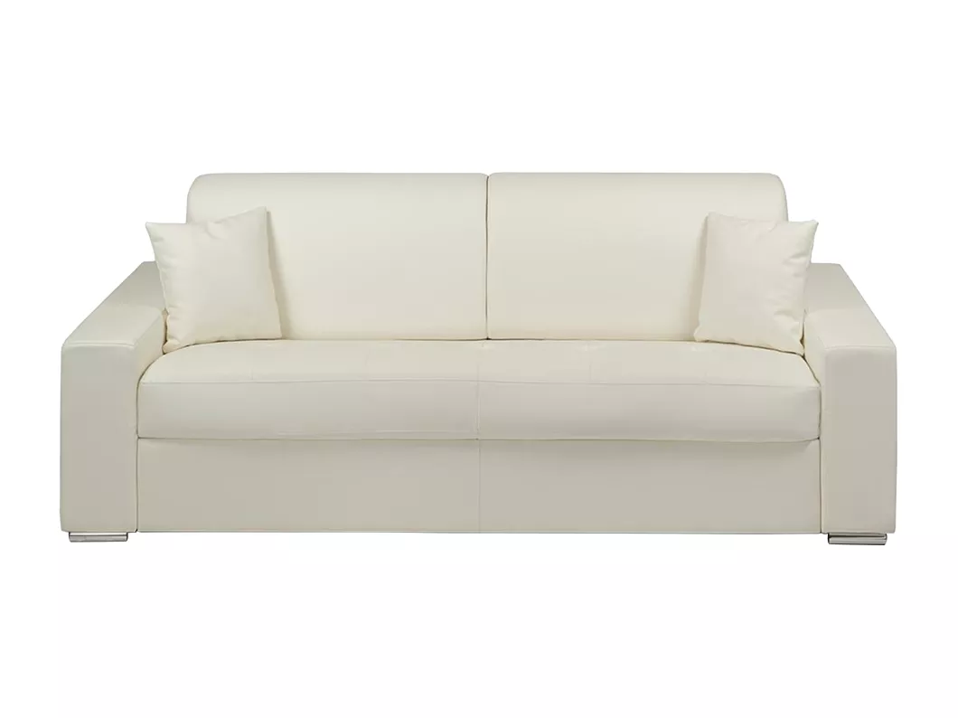 Kauf Unique Schlafsofa 4-Sitzer - Liegefläche: 160 cm - Matratzenhöhe: 14 cm - Kunstleder - Weiß - EMIR