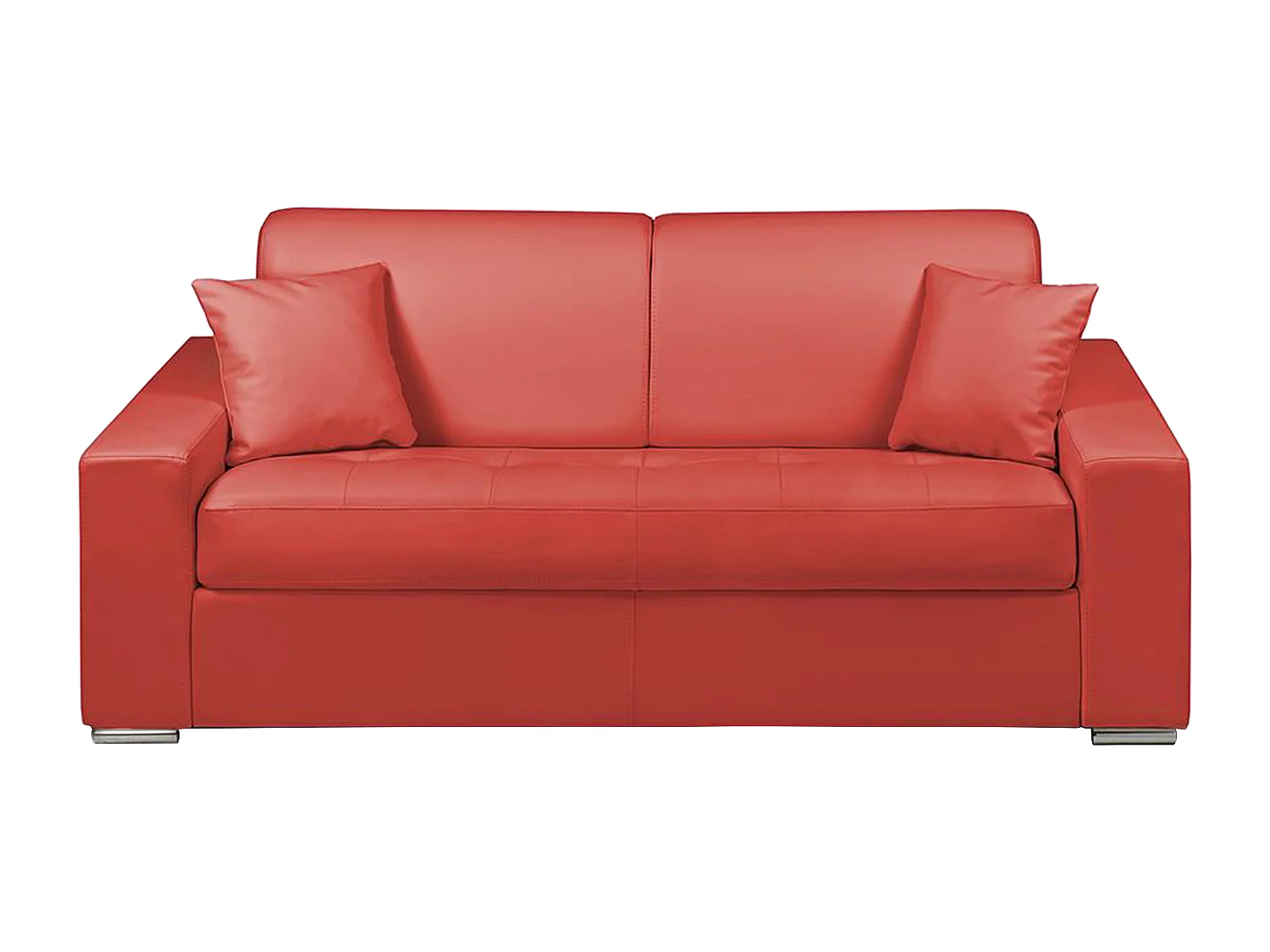 Schlafsofa 3-Sitzer - Liegefläche: 140 cm - Matratzenhöhe: 14 cm - Kunstleder - Rot - EMIR