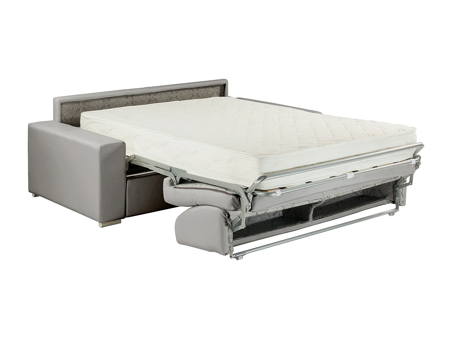 3-seters konvertibel sofa i kunstskinn EMIR - Rød - Soveplass 140 cm - 22 cm madrass med minneskum