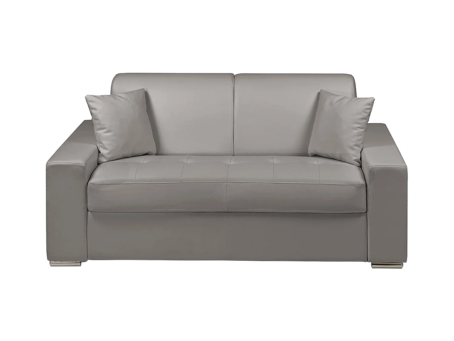 Canapé 2 places convertible express en simili EMIR - Gris - Couchage 120 cm - Matelas 14 cm