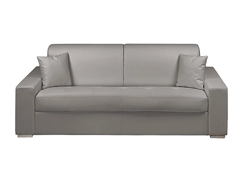 Schlafsofa 4-Sitzer - Liegefläche: 160 cm - Matratzenhöhe: 14 cm - Kunstleder - Grau - EMIR