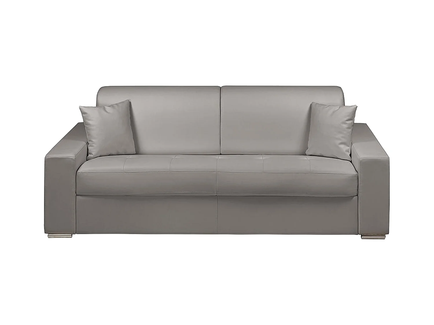 Kanapa 4-osobowa z ekspresowym mechanizmem rozkładania z ekoskóry EMIR - Kolor: szary - Miejsce do spania: 160 cm - Materac 14 cm