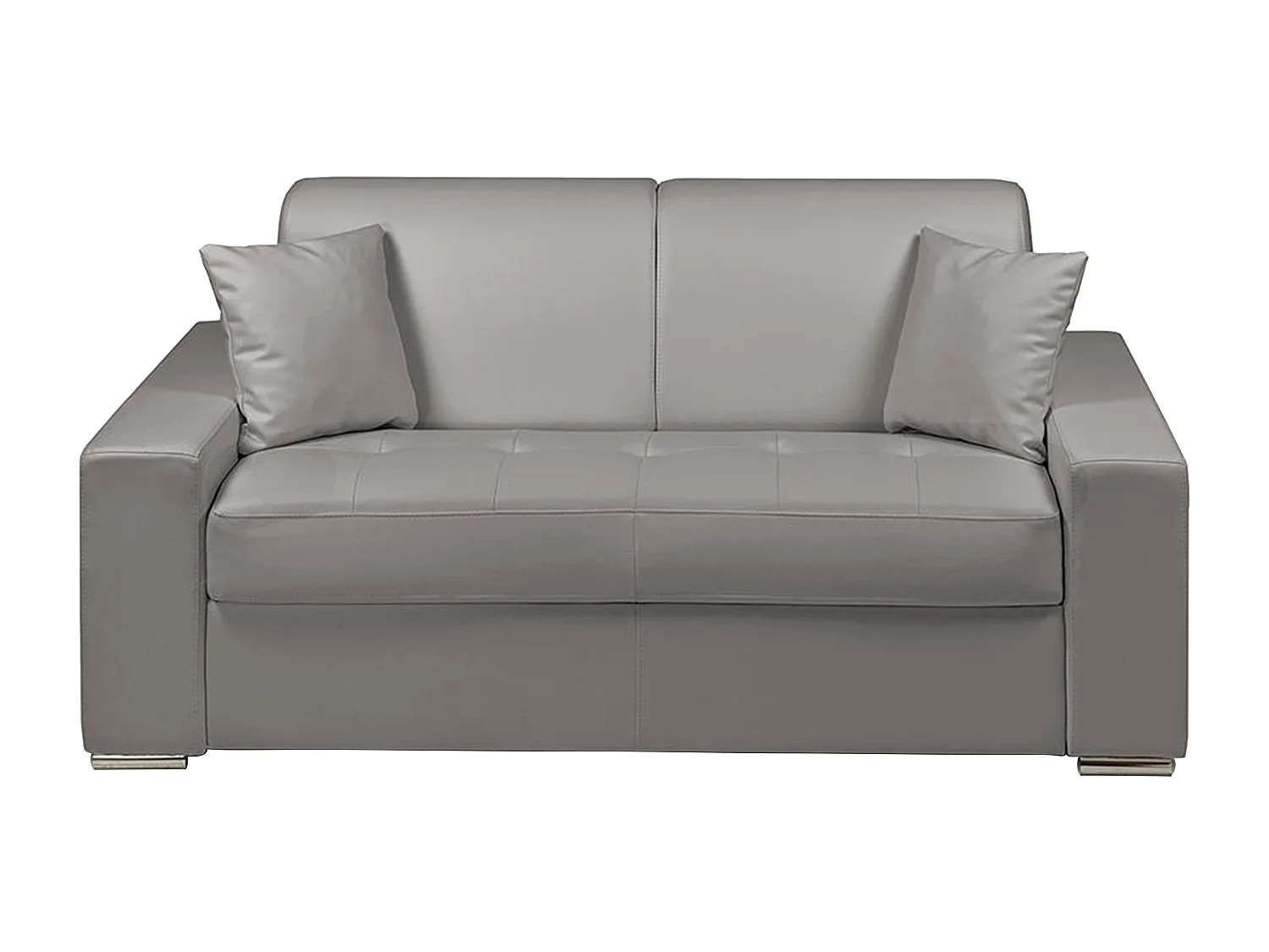 2-seters sovesofasofa i skinnimitsjon EMIR med hurtigekspressoversettelse - Grå - 120 cm sengebredde - 18 cm madrass