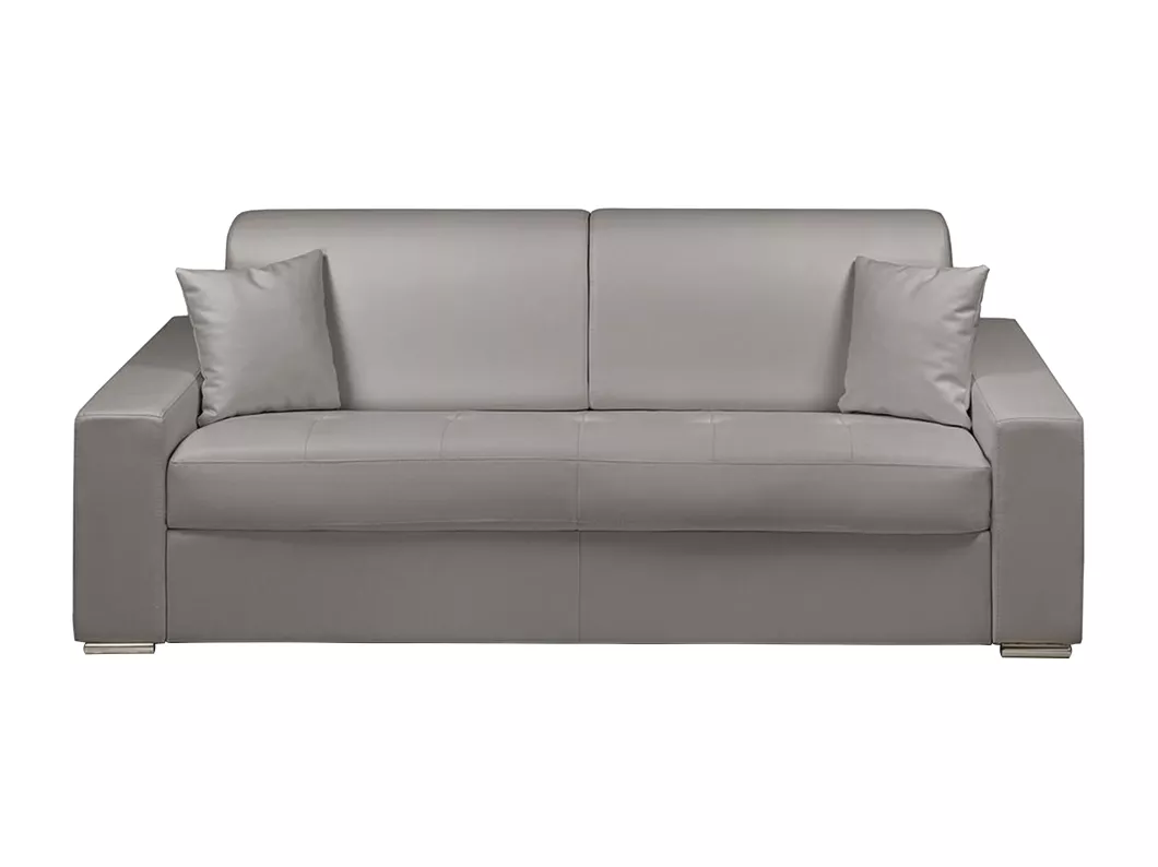 Kauf Unique Schlafsofa 4-Sitzer - Liegefläche: 160 cm - Matratzenhöhe: 18 cm - Kunstleder - Grau - EMIR