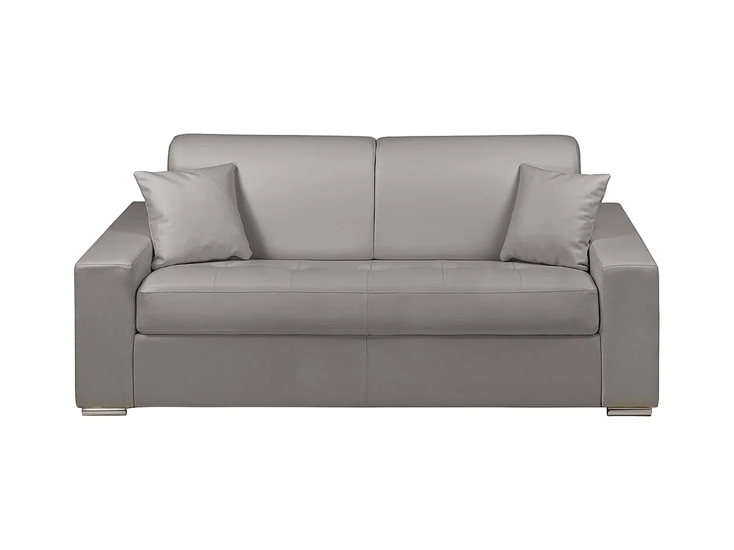 Canapé 3 places  convertible express en simili EMIR - Gris - Couchage 140 cm - Matelas 22 cm avec mémoire de forme