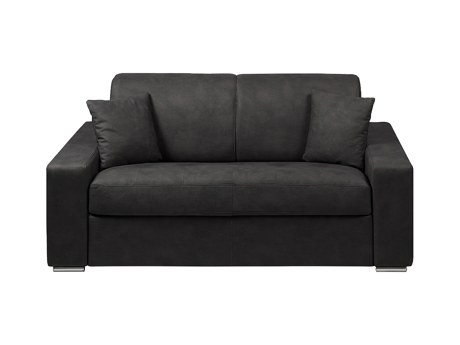 Tweezits express bedbank van stof EMIR - Antraciet - Slaap afmeting 120 cm - matras 14 cm