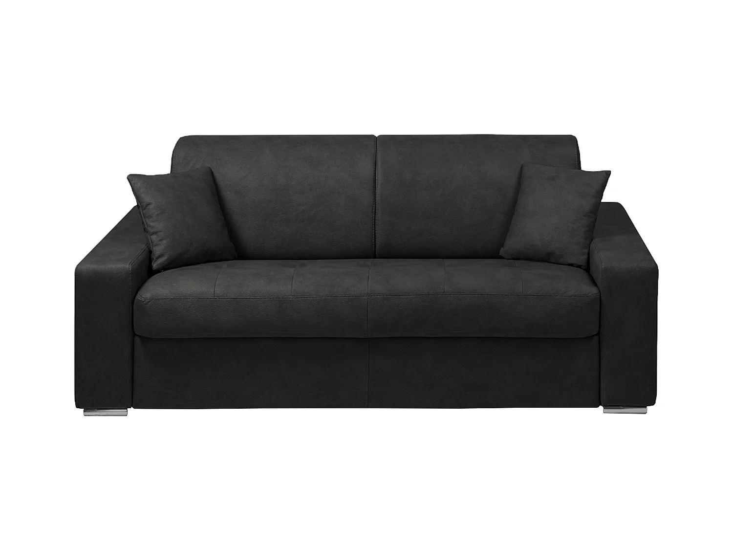 Canapé 3 places  convertible express en tissu EMIR - Anthracite - Couchage 140 cm - Matelas 22 cm avec mémoire de forme