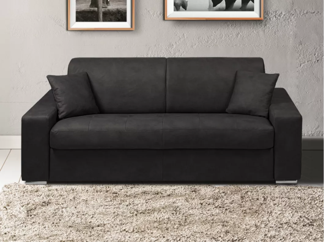 Kauf Unique Schlafsofa 3-Sitzer - Liegefläche: 140 cm - Matratzenhöhe: 22 cm - Stoff - Anthrazit - EMIR