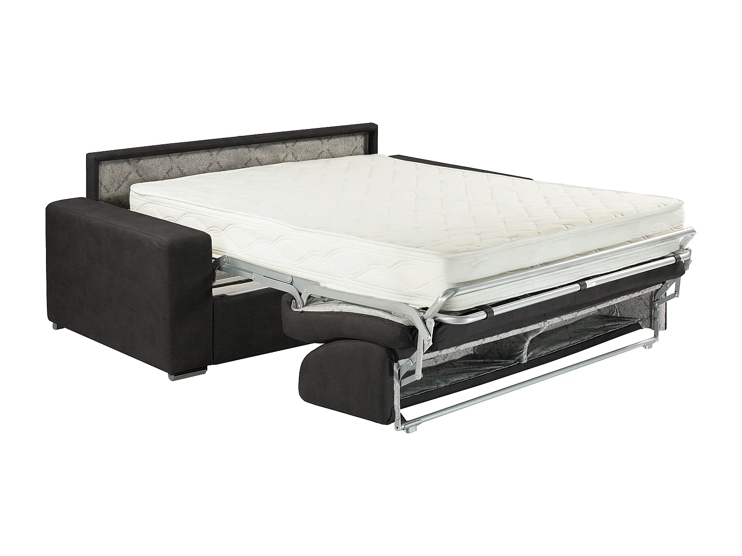 Canapé 4 places  convertible express en tissu EMIR - Anthracite - Couchage 160 cm - Matelas 22 cm avec mémoire de forme