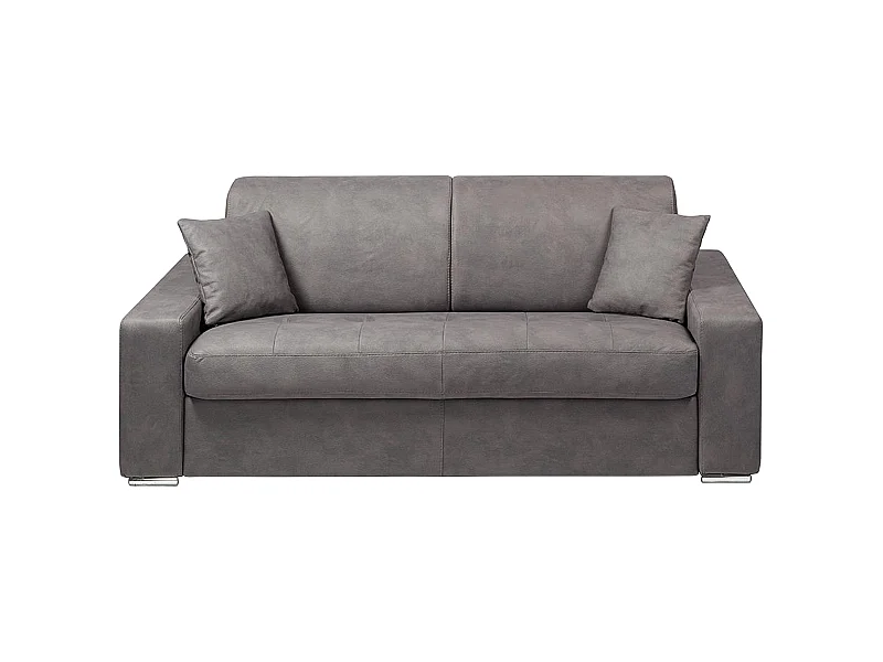 Schlafsofa 3-Sitzer - Liegefläche: 140 cm - Matratzenhöhe: 18 cm - Stoff - Grau - EMIR