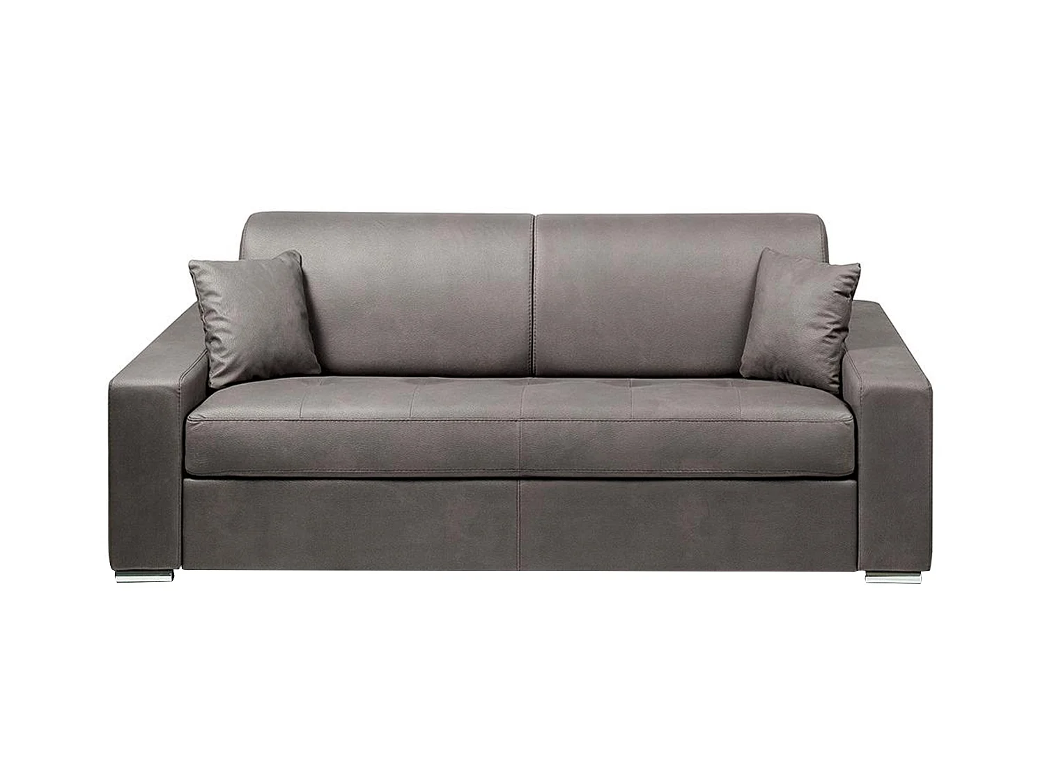 Vierzits express bedbank van stof EMIR - Grijs - Slaap afmeting 160 cm - matras 18 cm