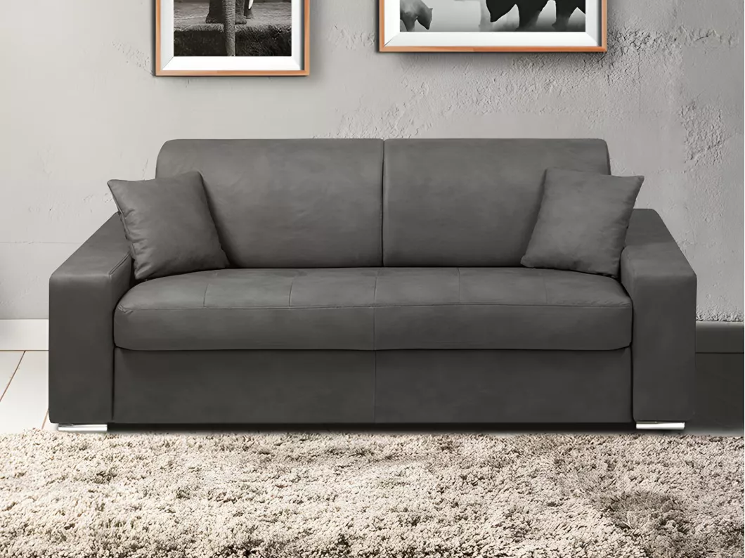 Kauf Unique Schlafsofa 4-Sitzer - Liegefläche: 160 cm - Matratzenhöhe: 22 cm - Stoff - Grau - EMIR