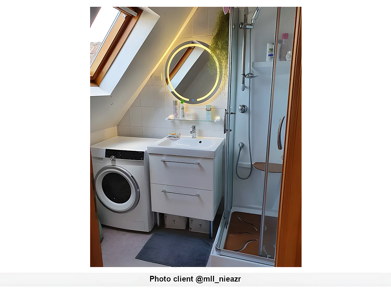 Specchio bagno LED rotondo retroilluminato L60 x H60 cm - NEREA